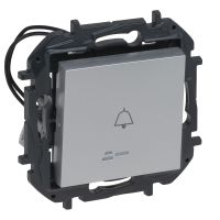 Przycisk pojedynczy 6A podświetlany, aluminium, NILOE STEP | 863310B Legrand