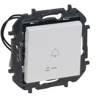 Przycisk pojedynczy 6A podświetlany, stalowy, NILOE STEP | 863410B Legrand