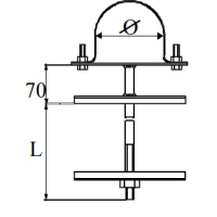 Wspornik pojedynczy z odsadzeniem 75x200mm WRZ-1 | EP-UC-WRZ1-75X200 Delkar