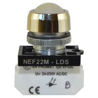 Lampka NEF22 metalowa sferyczna, 24V-230V, biała | W0-LD-NEF22MLDS B Promet