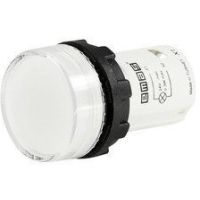 Lampka sygnalizacyjna monoblok, 24V, LED, klosz płaski, biała | T0-MBSD024B Promet