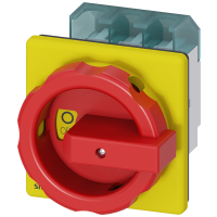 Rozłącznik awaryjny 3LD2 3P 63A 22kW montaż tablicowy pokrętło żółto-czerwone | 3LD2504-0TK53 Siemens