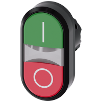 Przycisk podświetlany podwójny 22mm, okrągły, tworzywo, plastikowy, zielony czerwony, SIRIUS ACT | 3SU1001-3AB42-0AK0 Siemens