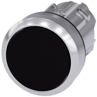 Przycisk płaski z samopowrotem, 22mm, okrągły, metal błyszczący, czarny, SIRIUS ACT | 3SU1050-0AB10-0AA0 Siemens