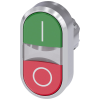 Przycisk podwójny 3SU1, 22mm, O-I, , zielono-czerwony, SIRIUS ACT | 3SU1050-3AB42-0AK0 Siemens