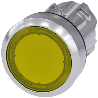 Napęd przycisku, 22 mm, okrągły, metalowy, z podświetleniem, bez samoporotu, żółty | 3SU1051-0AA30-0AA0 Siemens