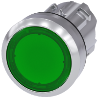Przełącznik przyciskany 3SU1, 22mm, okrągły, metal, podświetlany, zielony, SIRIUS ACT | 3SU1051-0AA40-0AA0 Siemens