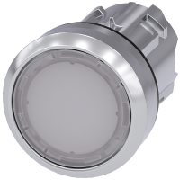 Przycisk podświetlany płaski z samopowrotem, 22mm, okrągły, metal błyszczący, biały, SIRIUS ACT | 3SU1051-0AB60-0AA0 Siemens