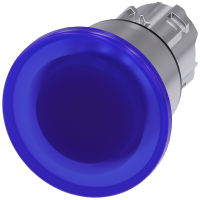 Podświetlany przycisk grzybkowy, 22 mm, okrągły, metalowy, błyszczący, niebieski | 3SU1051-1BA50-0AA0 Siemens