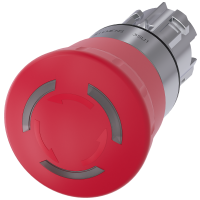 Przycisk grzybkowy awaryjny podświetlany, 22mm, okrągły, metal błyszczący, czerwony, SIRIUS ACT | 3SU1051-1HB20-0AA0 Siemens