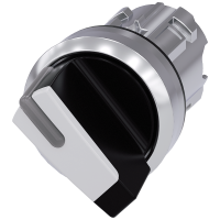 Przełącznik z możliwością podśw. 22mm, okrągły, metal błyszczący, czarny/biały 2-poz., SIRIUS ACT | 3SU1052-2BF60-0AA0 Siemens