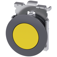 Przycisk płaski 3SU1, 30mm, z samopowrotem, okrągły, metal, mat , żółty, pierścień mont., SIRIUS ACT | 3SU1060-0JB30-0AA0 Siemens