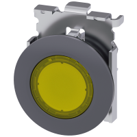 Przycisk podświetlany, SIRIUS ACT, 30mm, okrągły, metal, matowy, pierścień do płaskiego mont., żółty | 3SU1061-0JB30-0AA0 Siemens