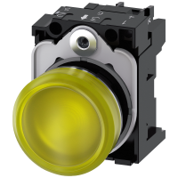 Lampka sygnaliz. SIRIUS ACT fi22 metal połysk,gładka żółta LED 24VAC/DC, zaciski śrub. | 3SU1152-6AA30-1AA0 Siemens