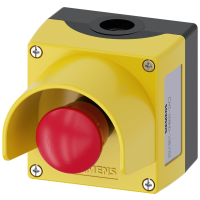 Obudowa kasety -otworowa, przycisk awaryjny czerwony 1NC+1NC, 22mm, czarno-żółta, SIRIUS ACT | 3SU1801-0NB00-2AC2 Siemens