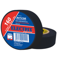 Taśma tkaninowa ELECTRIX 160 19mmx10m, parciana czarna | PE-160P000-0019010 ANTICOR Sp. z o.o.