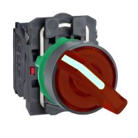 Przełącznik 2-pozycyjny czerwony LED 24V Harmony XB5 | XB5AK124B5 Schneider Electric