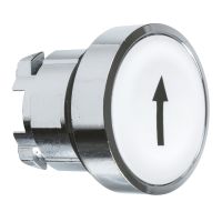 Główka przycisku płaskiego metalowego, biała z oznaczeniem Harmony XB4 | ZB4BA334 Schneider Electric