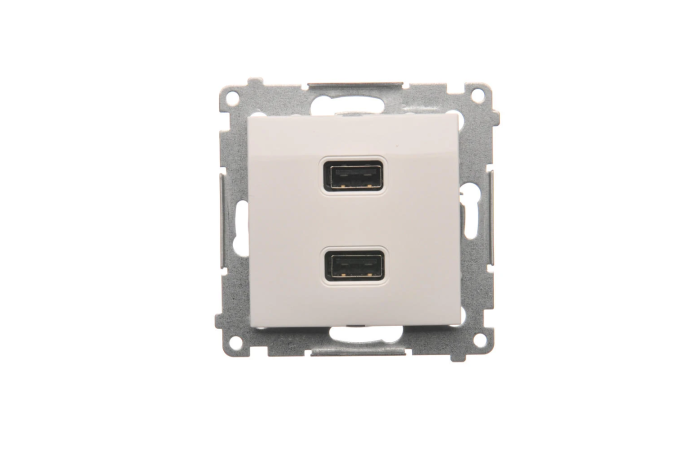 Ładowarka 2xUSB (moduł), 2,1 A, 5VDC, 230V, biały DC2USB.01/11 Simon 54 | DC2USB.01/11 Kontakt Simon