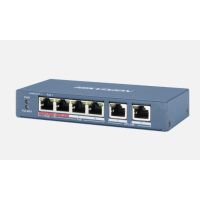 Switch DS-3E0106HP-E, max PoE 60W, 6 port, 4 x 10/100M PoE, 2x 10/100M LAN, , 4 x PoE+2 Uplink | 301801345 Hikvision Poland
