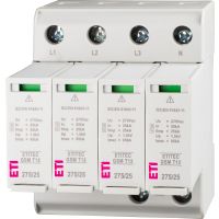 Ogranicznik przepięć, iskiernik Iimp=25kA, TN-S, ETITEC GSM T12 275/25 4+0, typ T1+T2 (B+C) | 002440608 Eti