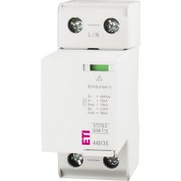Ogranicznik przepięć, iskiernik 35kA, do sieci IT, ETITEC GSM T12 440/35 1+0 RC, typ T1+T2 (B+C) | 002440717 Eti