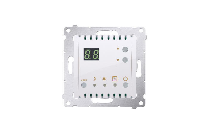 Regulator temperatury z wyświetlaczem z czujnikiem wewn. 16(2)A, biały DTRNW.01/11 Simon 54 | DTRNW.01/11 Kontakt Simon