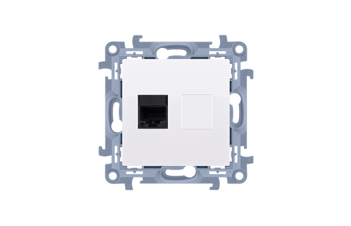 Gniazdo komputerowe pojedyncze RJ45 kategoria 6 (moduł), biały C61.01/11 Simon 10 | C61.01/11 Kontakt Simon