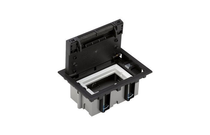 Puszka podłogowa 1-modułowa, 2xK45, gł. 70mm + SM102/9, szary grafit SF170/14 Simon Connect | SF170/14 Kontakt Simon