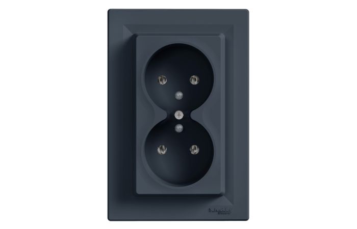 Gniazdo podwójne z/u antracyt, Asfora | EPH9800271 Schneider Electric