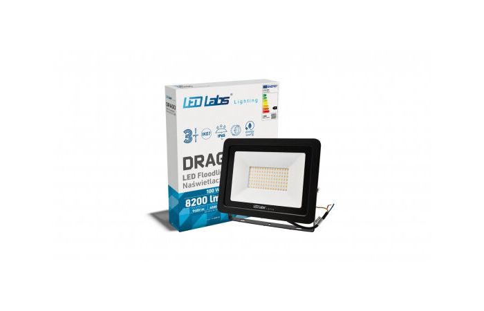 Naświetlacz LED DRAGO 100W 9400lm 4000K Biały Neutralny IP65 SLIM 3 lata gwar. | 17-0000-05 LED Labs