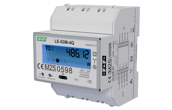 Licznik energii elektrycznej 3-fazowy, 2-kierunkowy, 4-kwadrantowy | LE-03M-4Q F&F