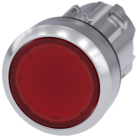 Przycisk podświetlany płaski z samopowrotem, 22mm, okrągły, metal błyszczący, czerwony, SIRIUS ACT | 3SU1051-0AB20-0AA0 Siemens