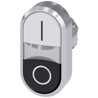 SIRIUS ACT Fi-22 Metal połysk, napęd przycisku 2-klawisz. z podśw. płaski biały/płaski czarny (O I) | 3SU1051-3AB61-0AK0 Siemens