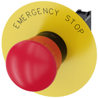 Przycisk SIRIUS ACT fi22 plastik, bezpiecz. fi40 obrot. czerwony 1NC, etykieta (EMERGENCY STOP) | 3SU1100-1HB20-1CG0 Siemens