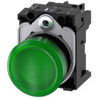 Lampka sygnalizacyjna 3SU1, 22mm, 24VAC/DC okrągła, zielona, SIRIUS ACT | 3SU1102-6AA40-1AA0 Siemens