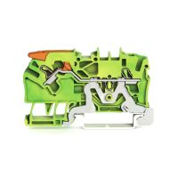 Złączka 2-przewodowa PE z dźwignią i Push-in CAGE CLAMP 2,5mm2, żółto-zielony | 2102-1207 Wago