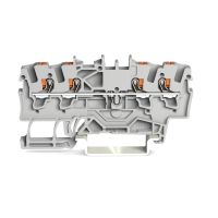 Złączka przelotowa 4-przewodowa z przyciskiem 1,5mm?, szara | 2201-1401 Wago