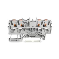 Złączka przelotowa 4-przewodowa z przyciskiem 2,5mm?, szara | 2202-1401 Wago