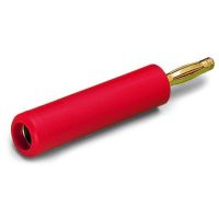 Wtyk pomiarowy z gniazda Fi 4mm na wtyk Fi 2mm, czerwony | 210-297 Wago