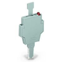 Wtyk bezpiecznikowy z uchwytem, ze wskaźnikiem świetlnym LED, 24V AC/DC, szer. 6mm, szary | 281-512/281-501 Wago