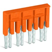 Mostek poprzeczny 4-torowy, z izolacją, 30A, pomarańczowy | 282-434 Wago