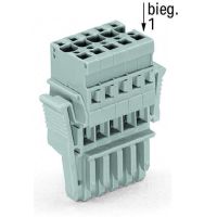 Gniazdo 1-przewodowe 10-bieg, z bocznymi zaczepami ryglującymi, szare | 769-110/021-000 Wago