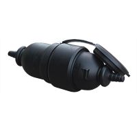 Wtyczka z gniazdem AWA-WOGO, czarna | 51.80 Elektro-Plast Opatówek