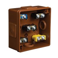 Puszka n/t 86x86x40mm IP55 4-wl 2wkr dł.gum. z zaciskami VP 021-52, brązowa | 61.123 Elektro-Plast Opatówek