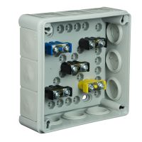 Puszka n/t 118x118x46 IP55 12-wl dł.gum. z zaciskami VP 051-53, szara | 61.158 Elektro-Plast Opatówek