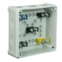 Puszka n/t 118x118x46 IP55 8-wl z osł. z zaciskami VP 052-53, szara | 61.164 Elektro-Plast Opatówek
