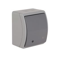 Łącznik krzyżowy podświetlany n/t IP44 VW 154-58, Koala, szary/grafitowy | 61.340 Elektro-Plast Opatówek