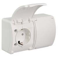 Gniazdo podwójne 2x2P+Z Schuko n/t IP44 z klapką białą VG 182-01, Koala, białe | 61.396 Elektro-Plast Opatówek