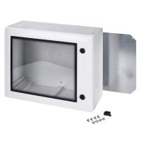 Szafka 300x400x150-Drzwi przeszkl, zamkn 2-pkt, zawiasy na krót boku, z płytą montaż ARCA 304015W | 8120142 Fibox